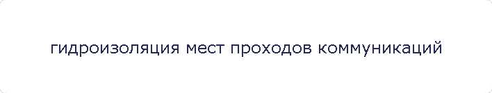 гидроизоляция мест проходов коммуникаций